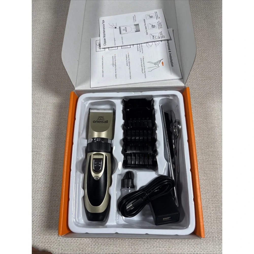 oneisall PRO Cordless Fur Clipper Kit with Comb Guides & Charging Cable